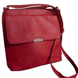 Roots 73 Red Convertible Crossbody 
Bag, 12x11x2 in
